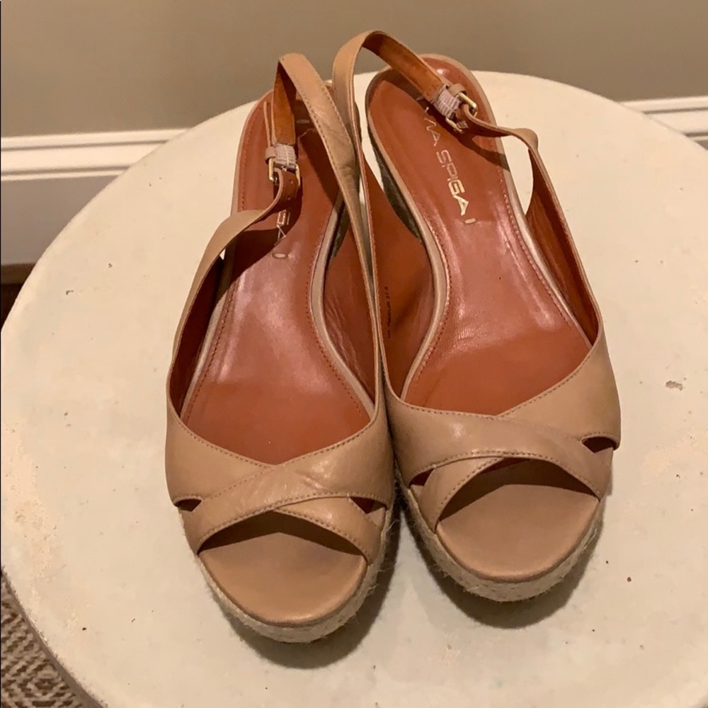 Tan Via Spiga Wedges